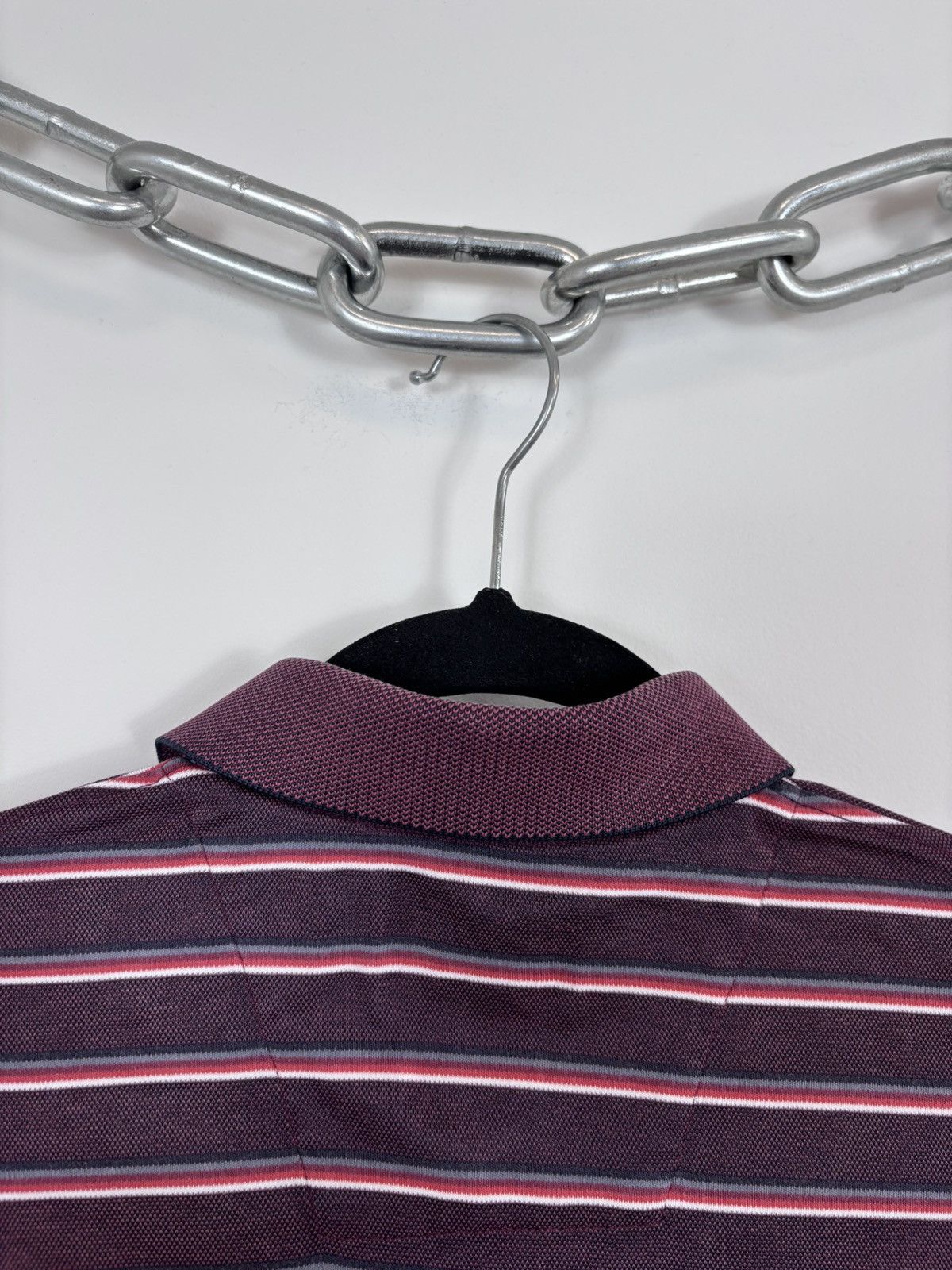 Paul Smith Paul Smith Men’s Burgundy Striped Short Sleeve Polo Shirt Size US XL / EU 56 / 4 - 16 Thumbnail