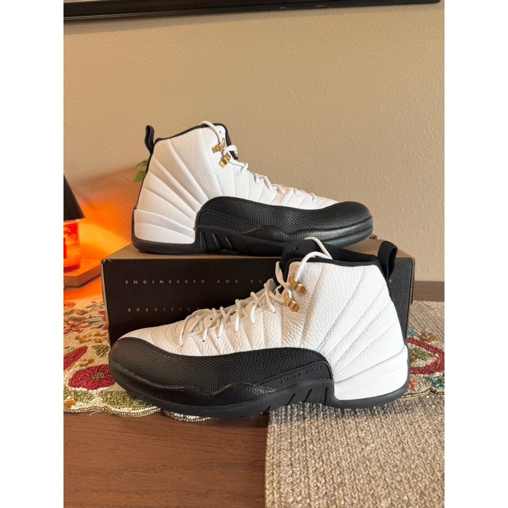 Jordan 12 Retro Taxi (2025) White Black Royalty Gold Red