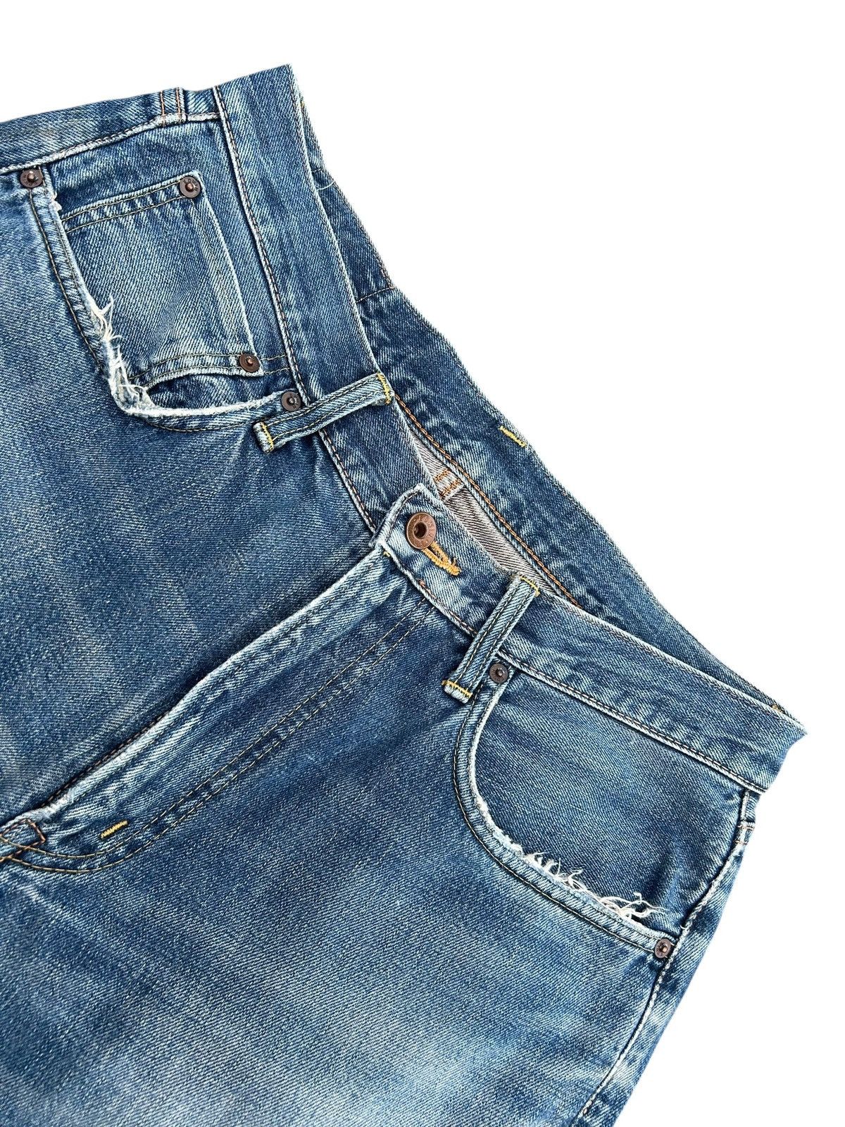 Kapital Vintage Edwin 505 Selvedge Thrashed Distressed Denim Jeans Size US 33 - 8 Thumbnail