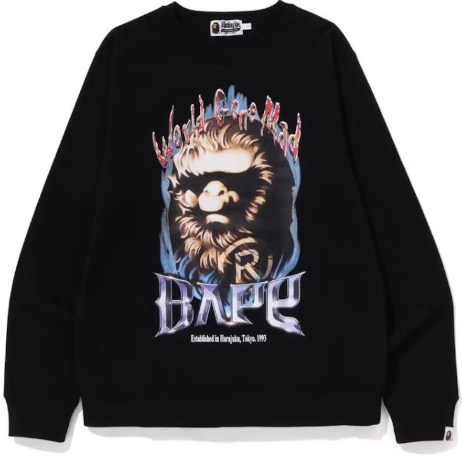 Bape BAPE Ape Head Graphic Crewneck Black Size US M / EU 48-50 / 2 - 1 Thumbnail