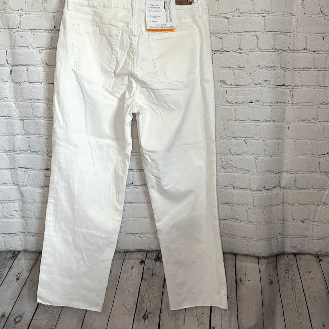Vintage VINTAGE Social Standard Women’s White High Rise Crop Straight Jeans size 12 Size 34" / US 12 / IT 48 - 6 Thumbnail