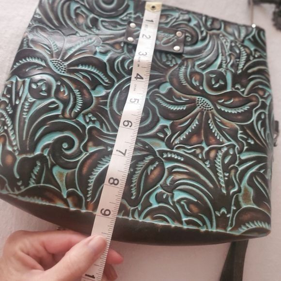 Patricia Nash Patricia Nash Deep Mossy Green & Tooled Turquoise Etching Zi Size ONE SIZE - 8 Thumbnail