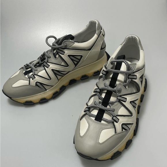Lanvin LANVIN MEN'S RUNNING SNEAKERS IN LEATHER AND REFLECTIVE COLO Size US 10 / EU 43 - 1 Thumbnail