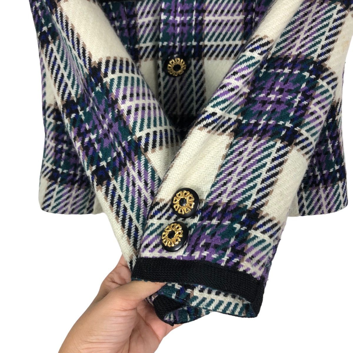 Japanese Brand Vintage Cropped Jacket Tri Angle Issey Miyake Tartan Design Size US M / EU 48-50 / 2 - 15 Thumbnail