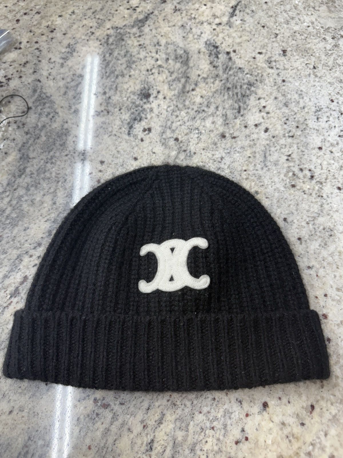 Celine Celine Black Beanie Size ONE SIZE - 1 Thumbnail