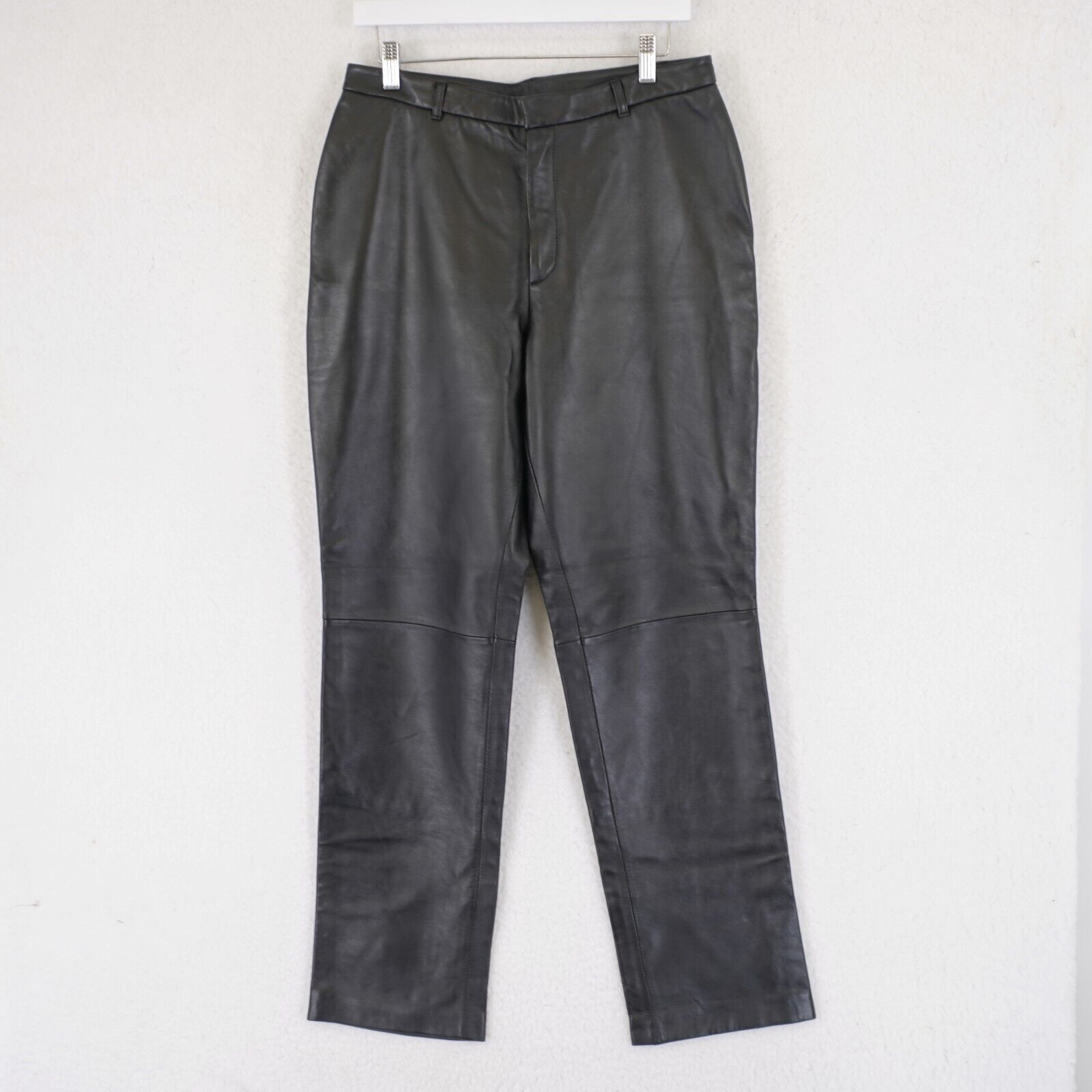 Designer Jaclyn Smith Classic Black Genuine Leather Pants 12 31/31 Hi Size 34" / US 12 / IT 48 - 1 Thumbnail