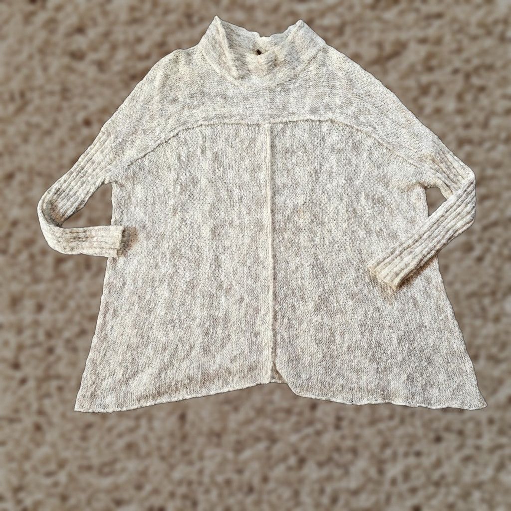 Free People Free People Sweater Womens Small Gray Oversized Textured Long Sleeve Top Casual Size S / US 4 / IT 40 - 1 Thumbnail