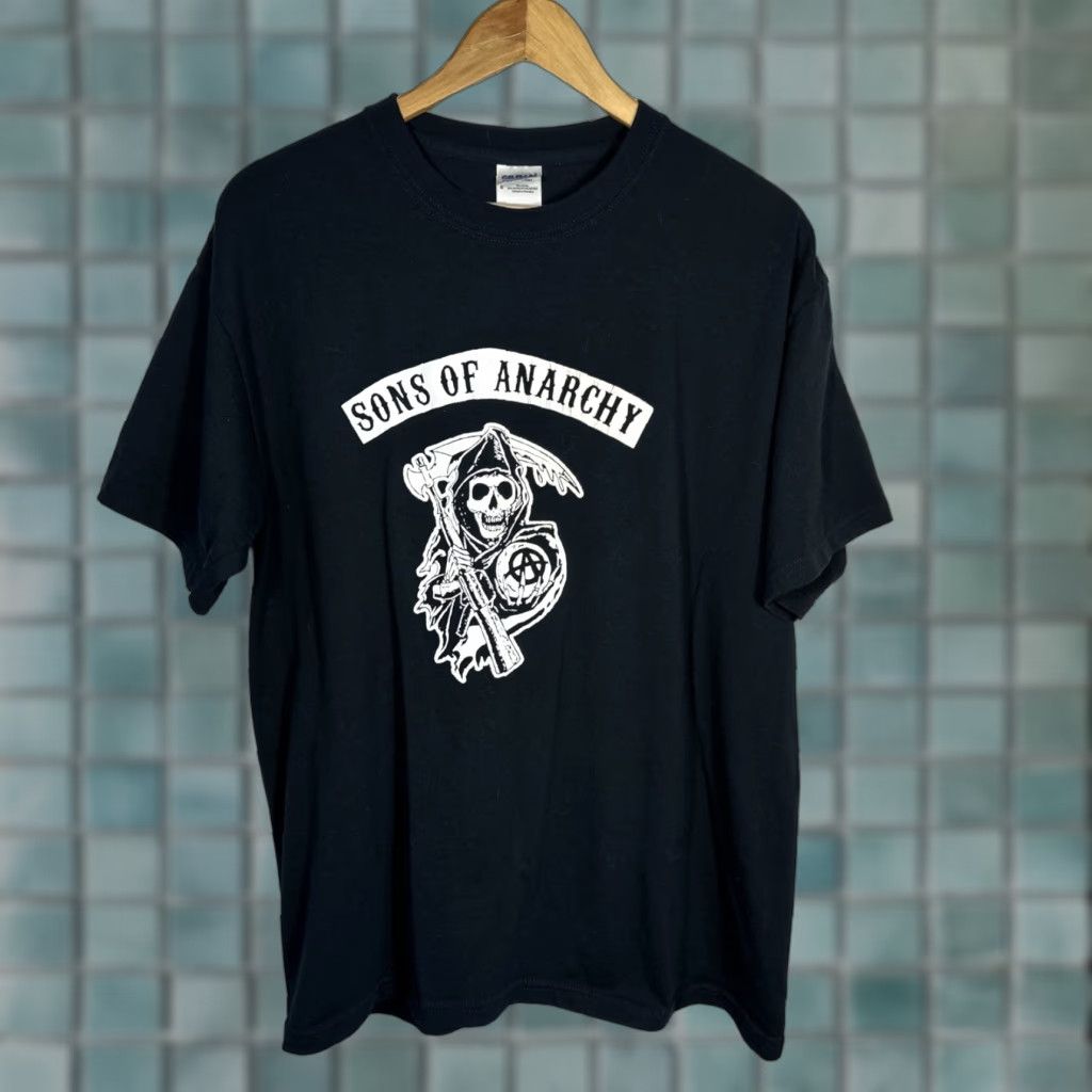 Gildan Sons Of Anarchy Tee Shirt Men’s L Large Black Gildan Skulls Shirt Men T-Shirt Graphic Print Crew Neck Short Sleeve Size US L / EU 52-54 / 3 - 1 Thumbnail