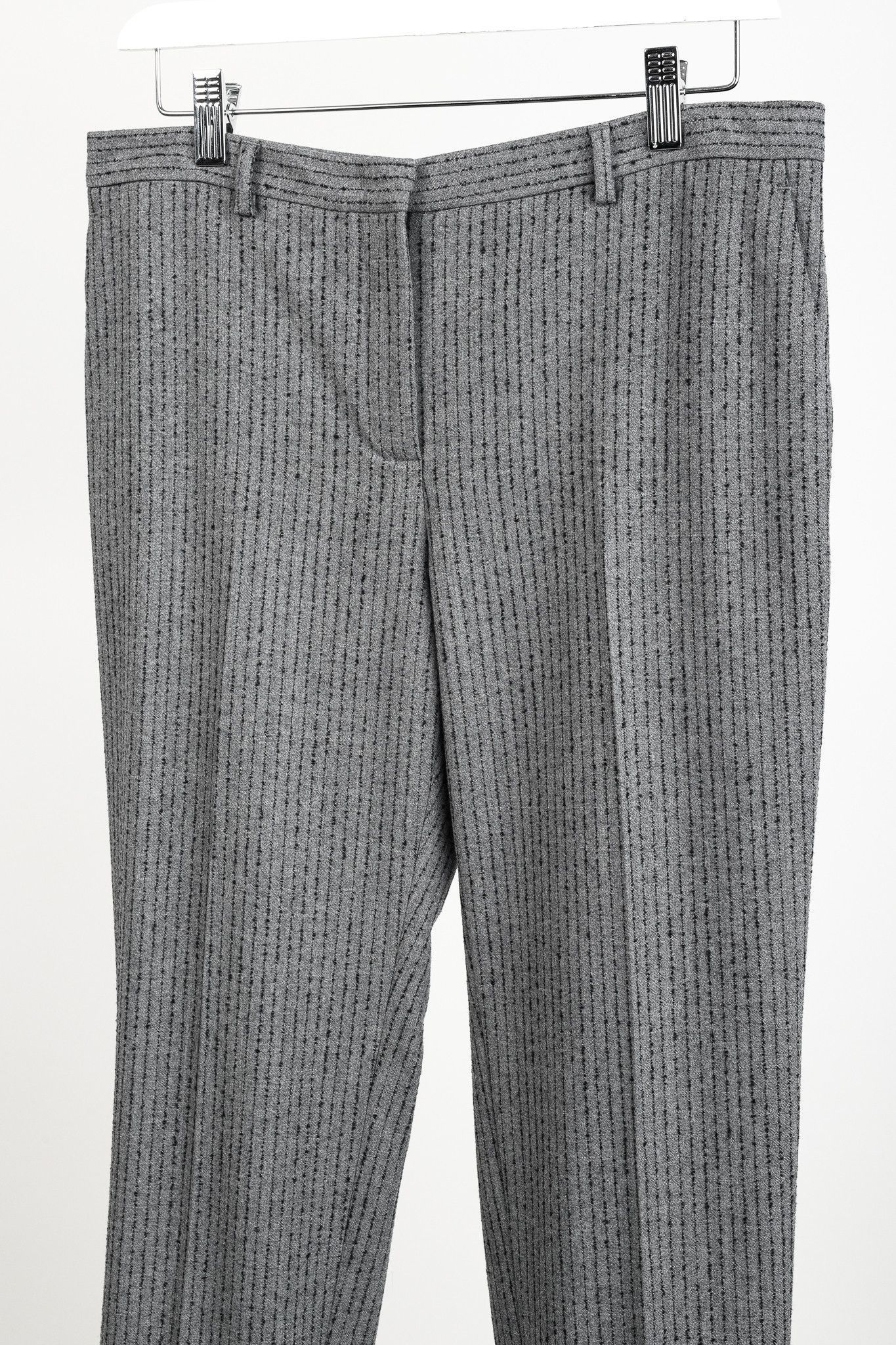 Fabiana Filippi Fabiana Filippi Grey Pin Striped Wool Pants Size 30" / US 8 / IT 44 - 3 Thumbnail