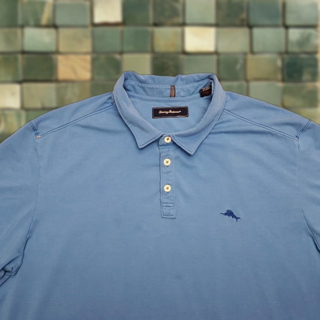 Tommy Bahama Tommy Bahama Polo Shirt Mens 2XL Blue Green 4 Way Stretch Golf Polo Shirt Casual Tournament Mens Size US XXL / EU 58 / 5 - 1 Thumbnail