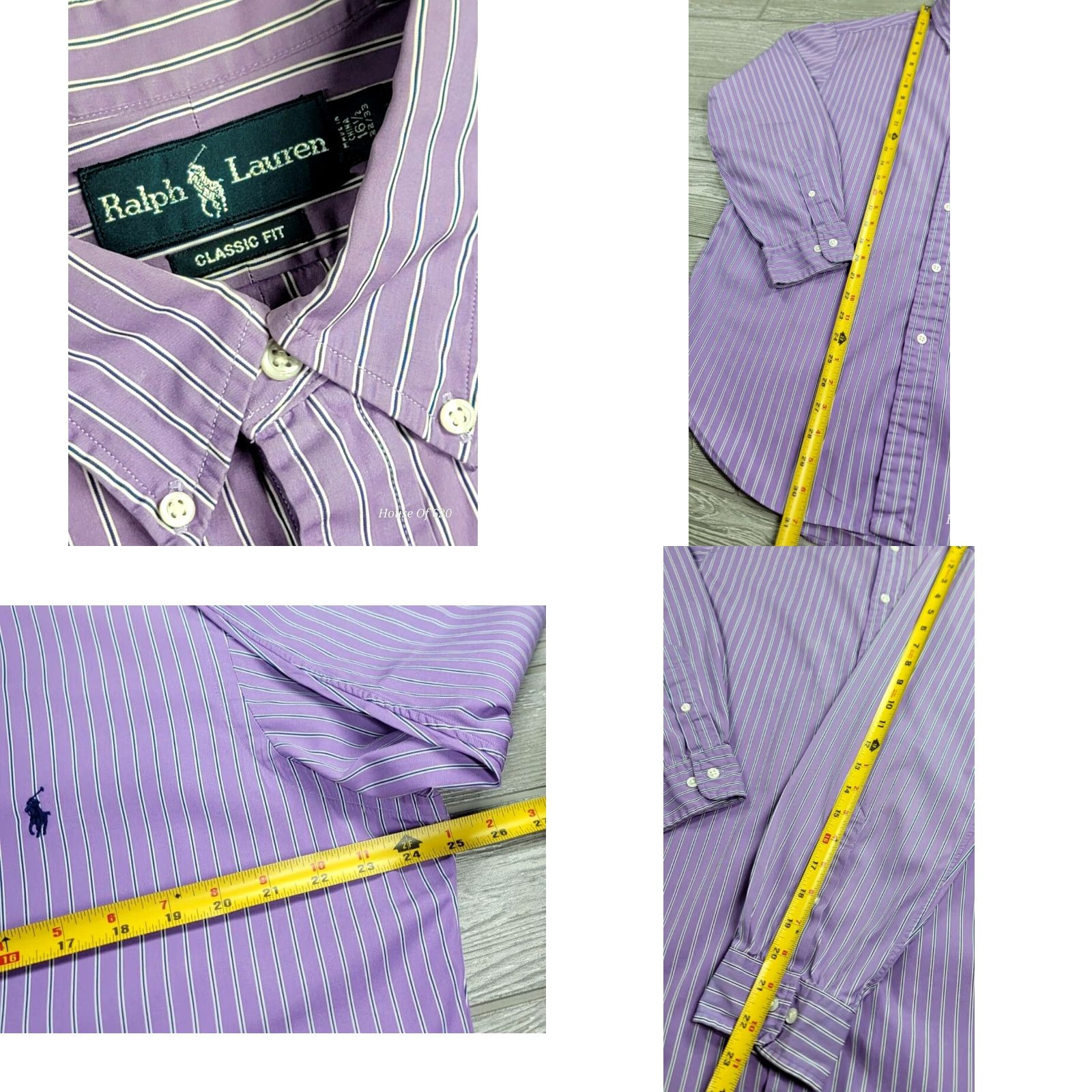 Polo Ralph Lauren VINTAGE Polo Ralph Lauren Shirt Striped Purple Button-Up Long Sleeve Mens 16.5-32/33 Size US XL / EU 56 / 4 - 8 Thumbnail