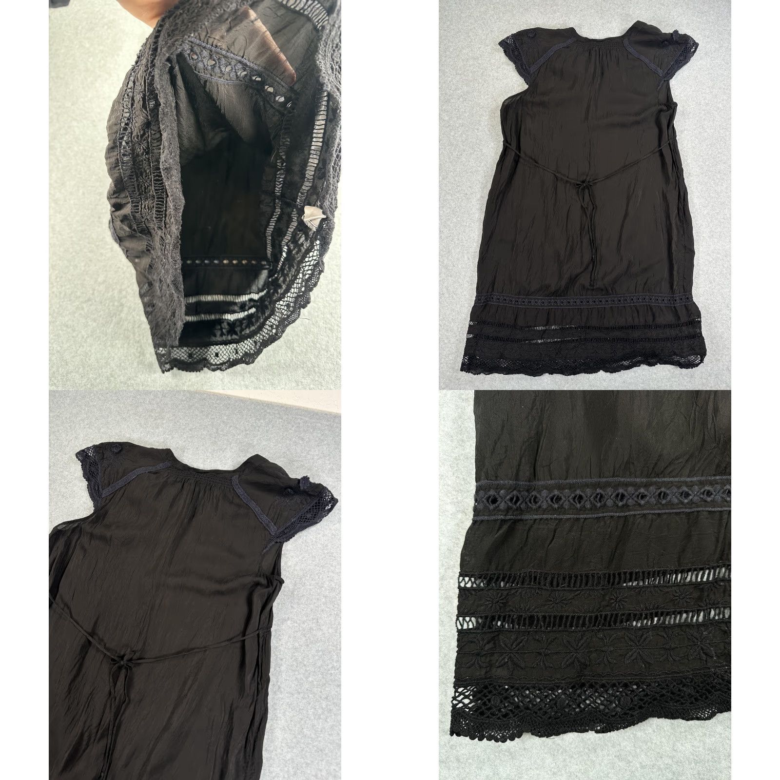 Johnny Was Johnny Was Dress Womens Large Black Crochet Lace Henley Boho Sundress Shop Womens L Black Crochet Lace Henley Boho Sundress Size L / US 10 / IT 46 - 8 Thumbnail