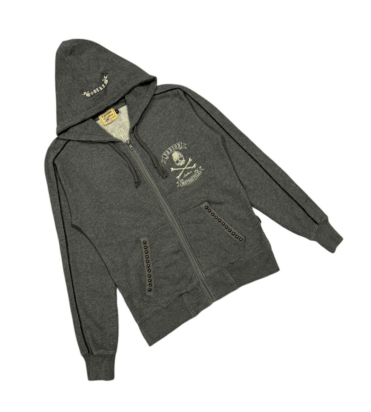 Japanese Brand × Vanson Leathers Vanson Leather Motorcycle SKull Embroidery Logo Zipper Size US S / EU 44-46 / 1 - 5 Thumbnail
