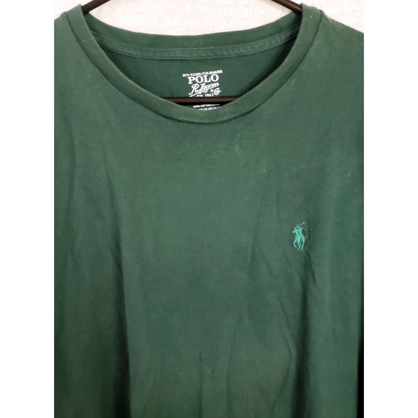 Polo Ralph Lauren Polo Ralph Lauren T Shirt Mens XL Green Short Sleeve Polo Pocket Embroidered Logo Classic Fit Crew Neck Size US XL / EU 56 / 4 - 3 Thumbnail