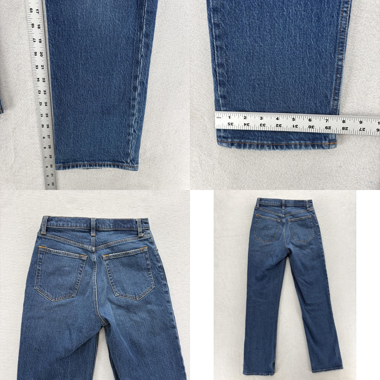 Abercrombie & Fitch Abercrombie & Fitch Jeans Women 26 Straight 26 High Rise Blue Denim Cotton Spandex Regular Rise 5-Pocket Z ip Closure Vintage No N/A Size 26" / US 2 / IT 38 - 8 Thumbnail