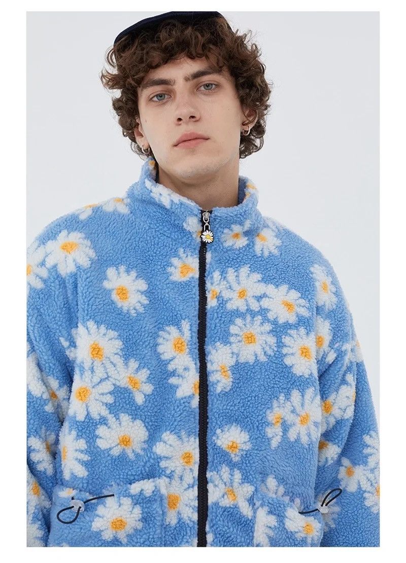 Other Daisy Floral Graphic Blue Fleece Jacket Size US L / EU 52-54 / 3 - 4 Thumbnail