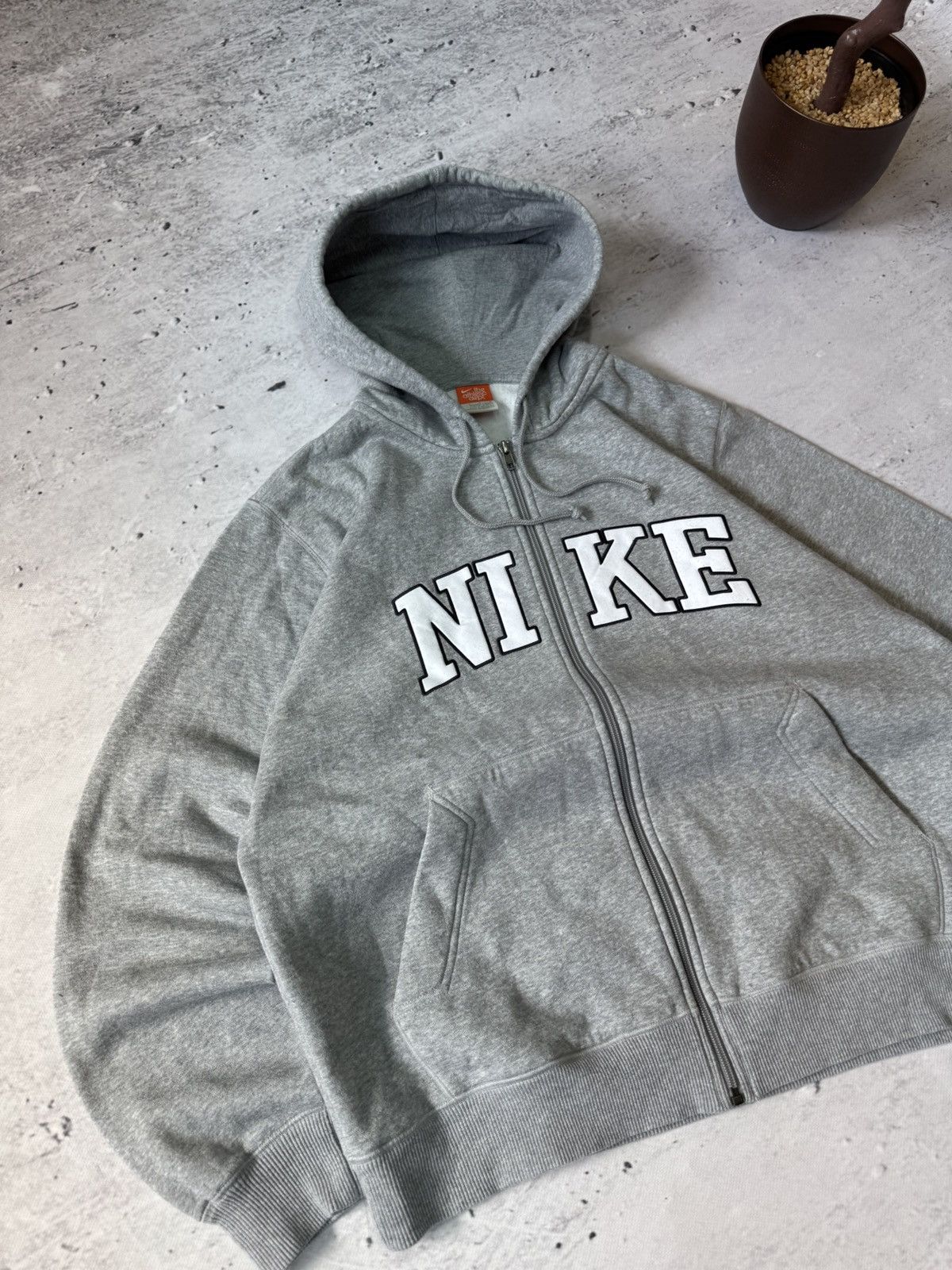 Nike × Vintage NIKE VINTAGE 00s y2k OVERSIZE BAGGY ZIP HOODIE CENTER LOGO Size US L / EU 52-54 / 3 - 2 Thumbnail