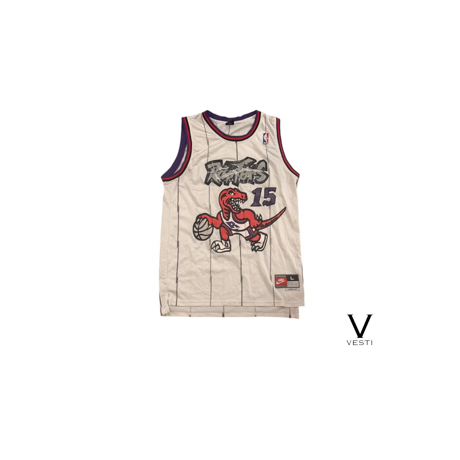 Nike Toronto Raptors Vince Carter # 15 Jersey Mens Large White Size US L / EU 52-54 / 3 - 1 Thumbnail