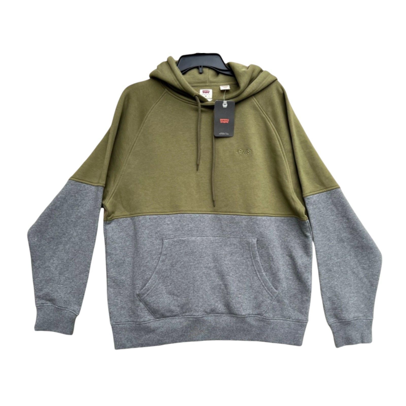 Levi's Levi's - Men's Long Sleeve Hoodie - Olive Green/Grey - Mediu Size US M / EU 48-50 / 2 - 3 Thumbnail