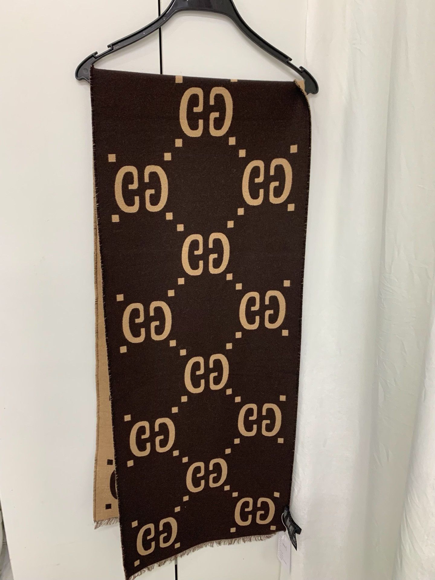 Gucci Gucci Brown Beige GG Scarf Size ONE SIZE - 1 Preview