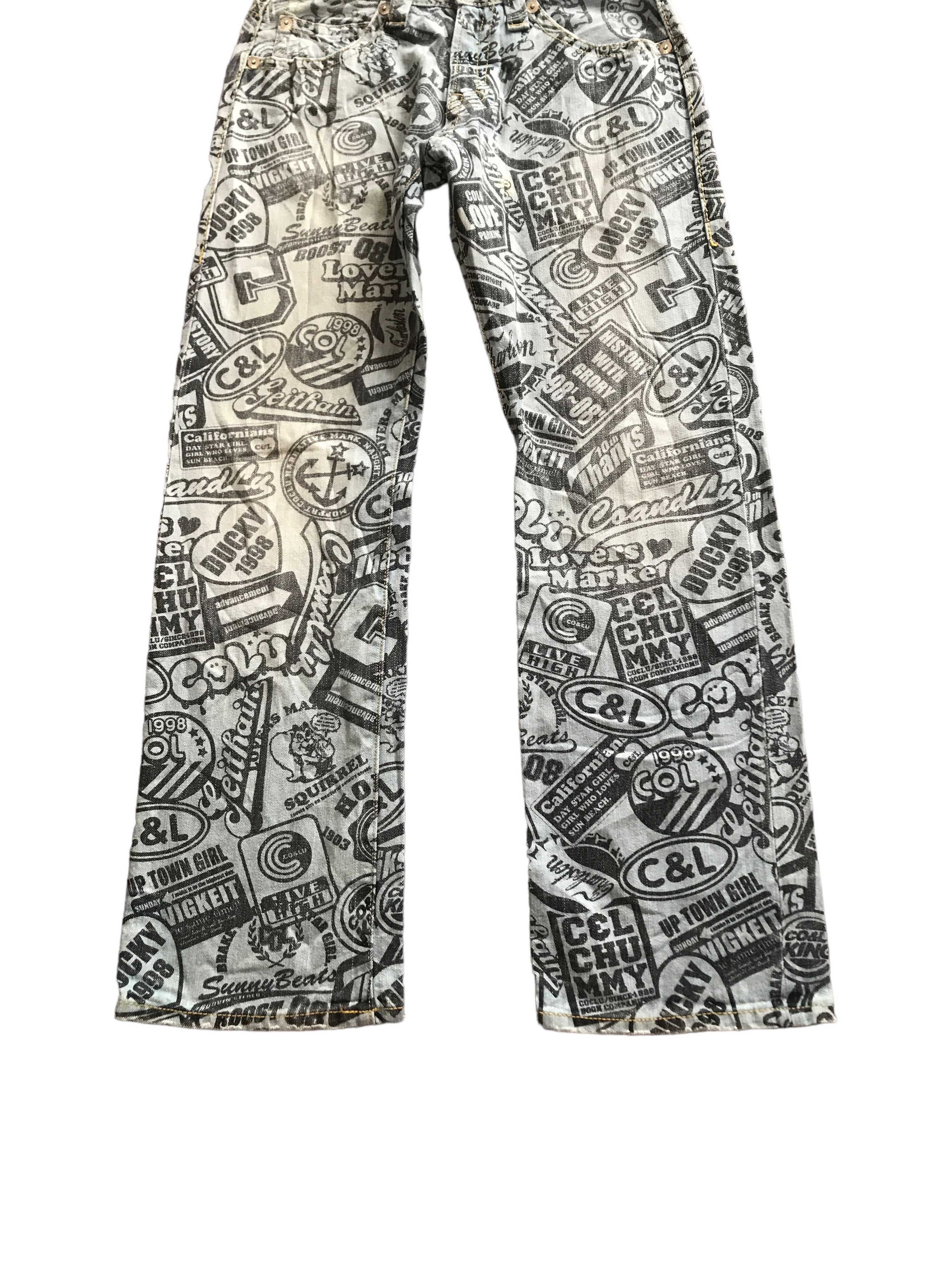 Hysteric Glamour × Japanese Brand Co&Lu printed jeans hysteric glamour inspired japanese brand Size US 29 - 3 Thumbnail