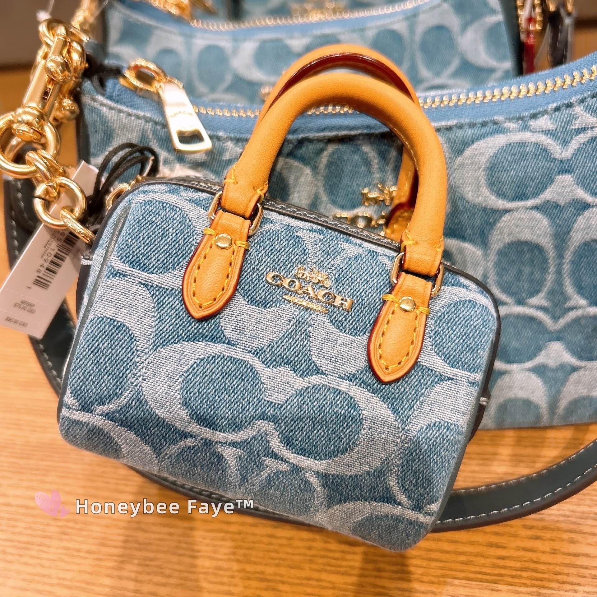 Coach Mini Rowan Bag Charm In Signature Denim CDB20 Size ONE SIZE - 3 Thumbnail