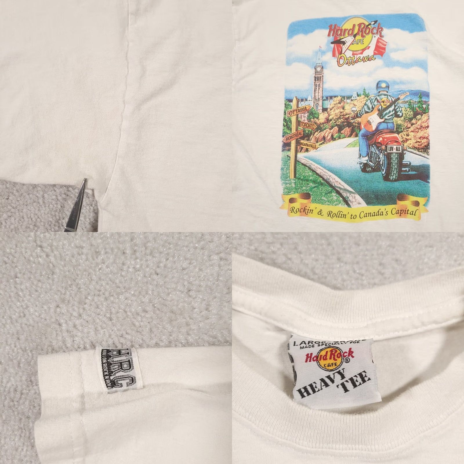 Hard Rock Cafe VINTAGE Hard Rock Cafe Shirt Mens L White 80s 90s Graphic Print Motorcycle Grunge USA Size US L / EU 52-54 / 3 - 10 Thumbnail
