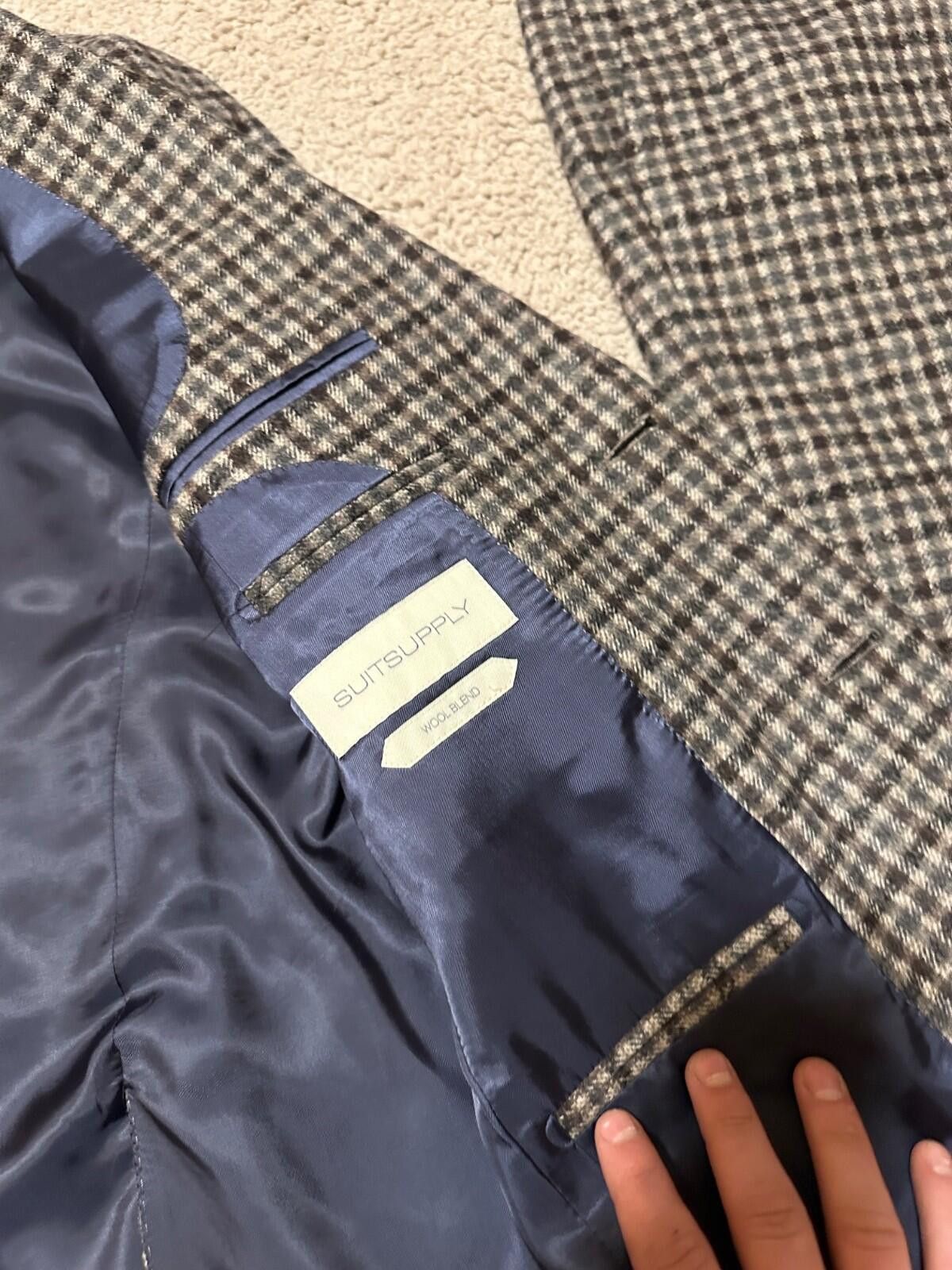 Suitsupply Suit SUITSUPPLY Havana Patch FL Slim / Soho SuitHoundstooth Size 52R - 7 Thumbnail