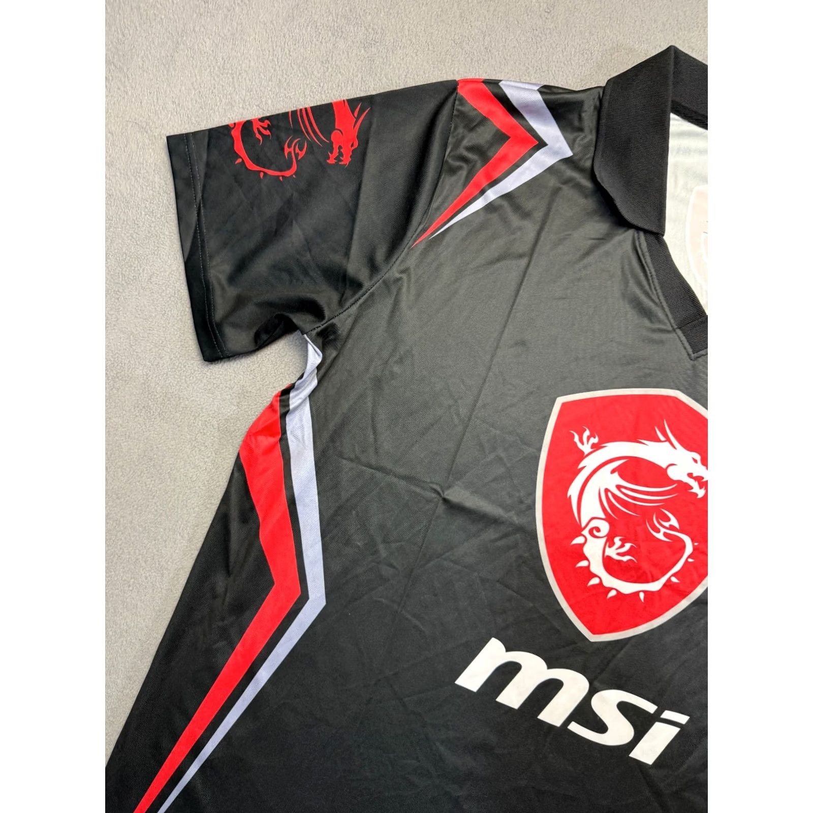 Vintage Giftware MSI True Gaming Polo Shirt Mens 3XL Black Taiwan Giftware Men Polo Shirt 3XL Black Taiwan Size US XXL / EU 58 / 5 - 5 Thumbnail