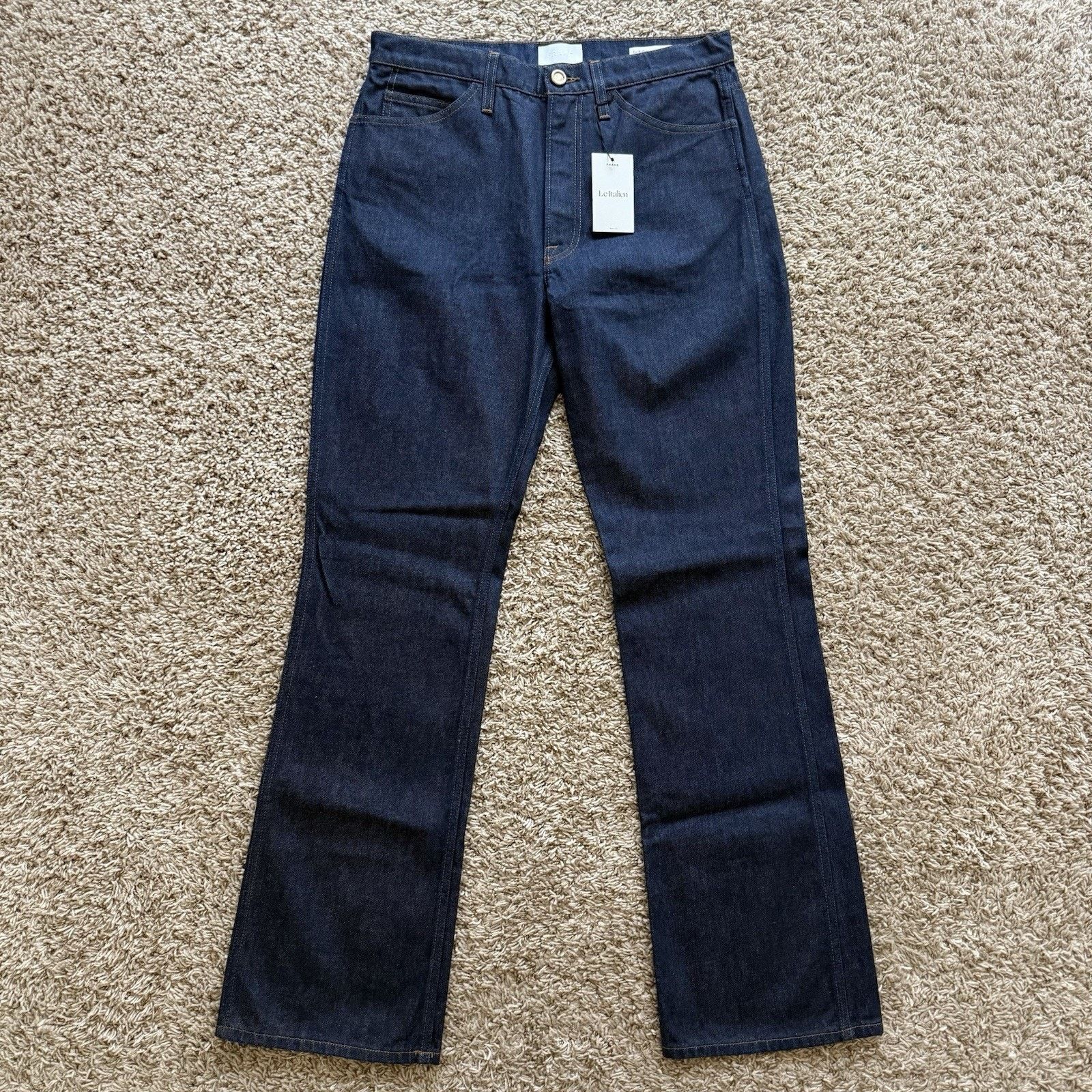 Frame NWT $348 Frame Le Italien Flare Dark Blue Denim Jeans Pants Size 30" / US 8 / IT 44 - 1 Thumbnail