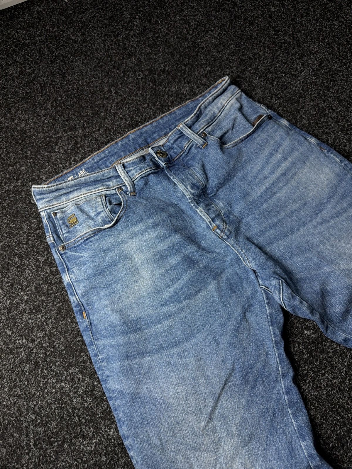 G-Star Vintage G-Star RAW Arc 3D Slim Fit Vintage Light Blue Jeans Size US 32 / EU 48 - 7 Thumbnail