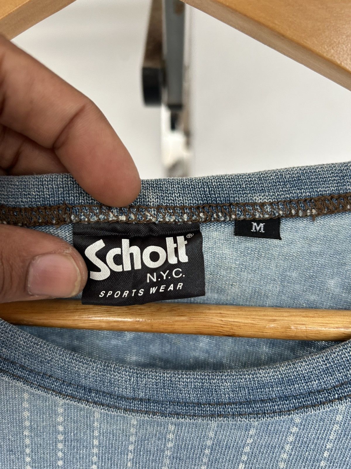 Schott Schott Pocket Tee Blue Size US M / EU 48-50 / 2 - 3 Thumbnail