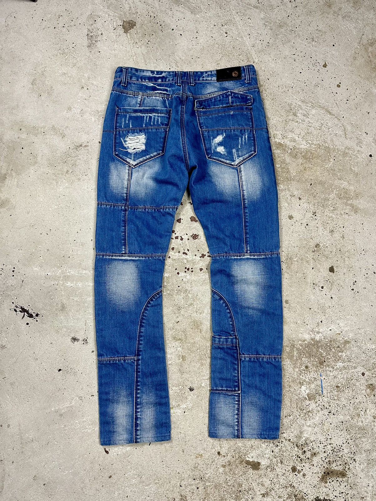 If Six Was Nine × Vintage Vintage Y2K Cargo Distressed Reworked Denim Pants Jeans Size US 32 / EU 48 - 2 Thumbnail