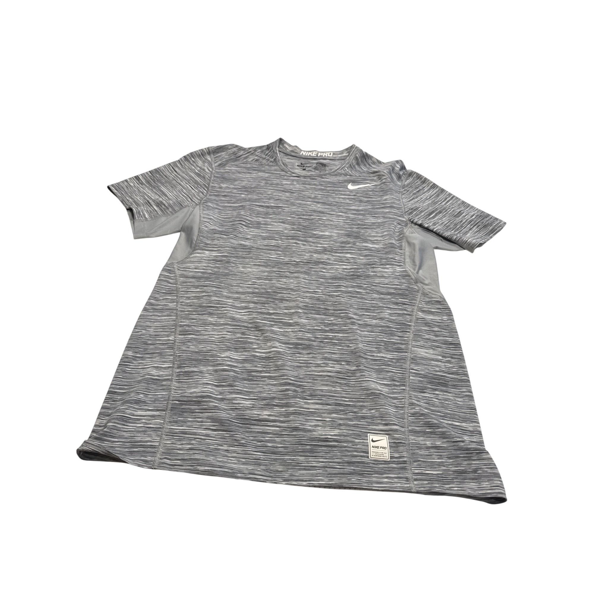 Nike Nike Pro Mens gray Fitted Short Sleeve Training T Shirt Lar Size US L / EU 52-54 / 3 - 1 Thumbnail