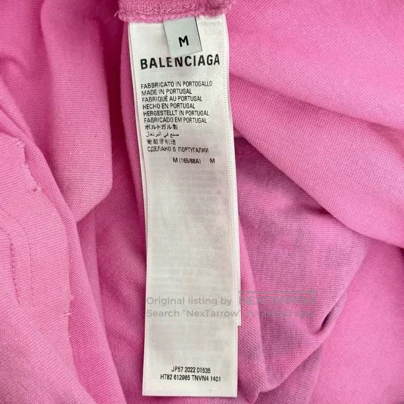 Balenciaga Balenciaga Pink Splatter Letter Logo Short Sleeve Size US M / EU 48-50 / 2 - 4 Thumbnail