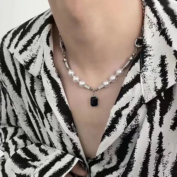 Jewelry Tamaki x Yoko Black Rhinestones Pendant Pearl Necklace Size ONE SIZE - 6 Thumbnail