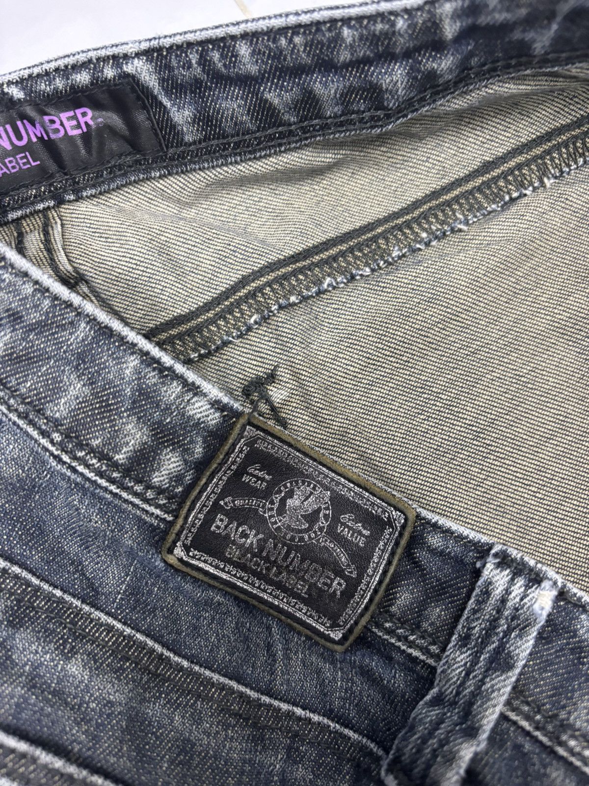 Hysteric Glamour × Undercover FLARE WAXED BACK NUMBER LOW RISE BOOTCUT JEANS FLARE JEAN Size US 32 / EU 48 - 11 Thumbnail