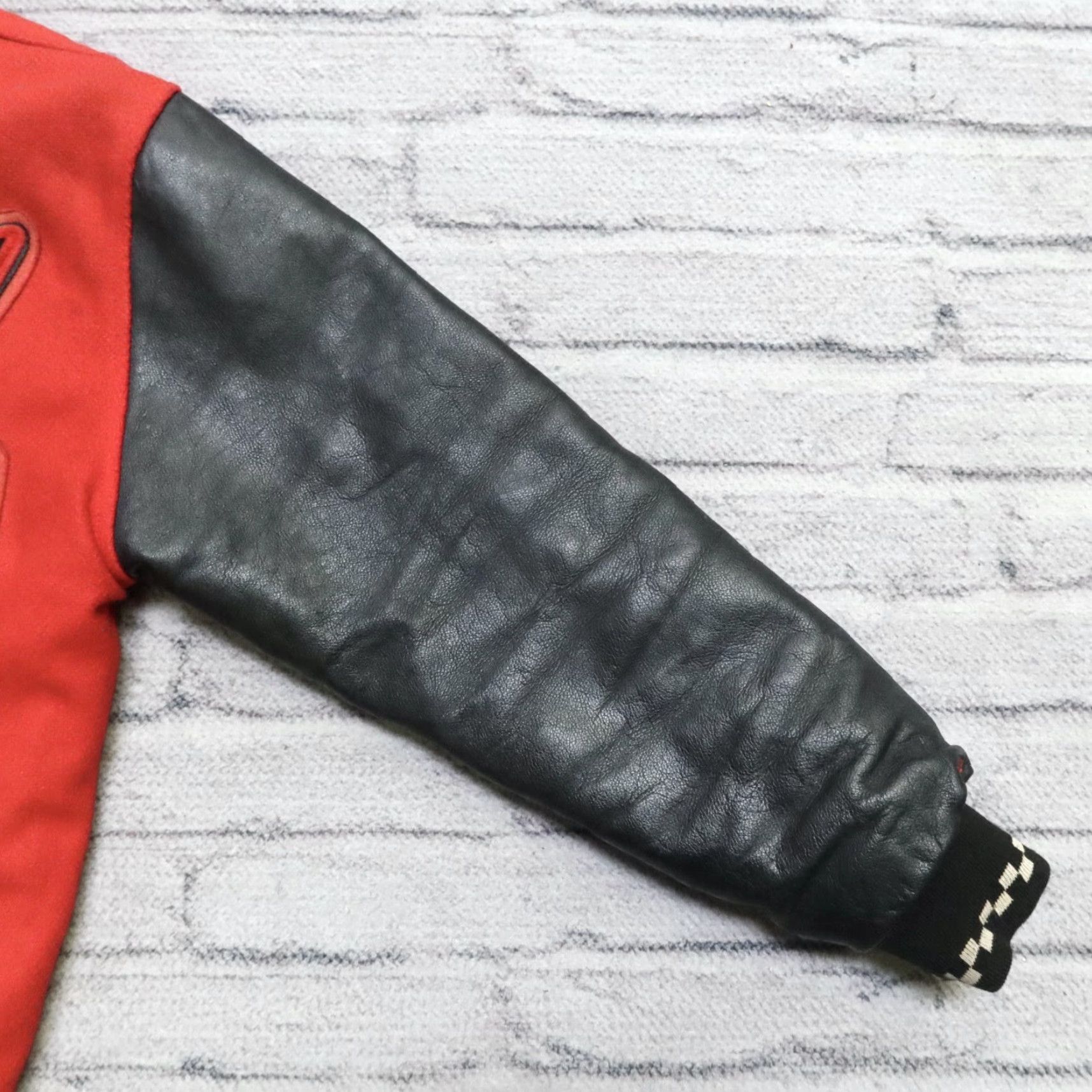 Honda VINTAGE Honda Racing Red Riders Wool Leather Varsity Jacket 90s Size US M / EU 48-50 / 2 - 5 Thumbnail