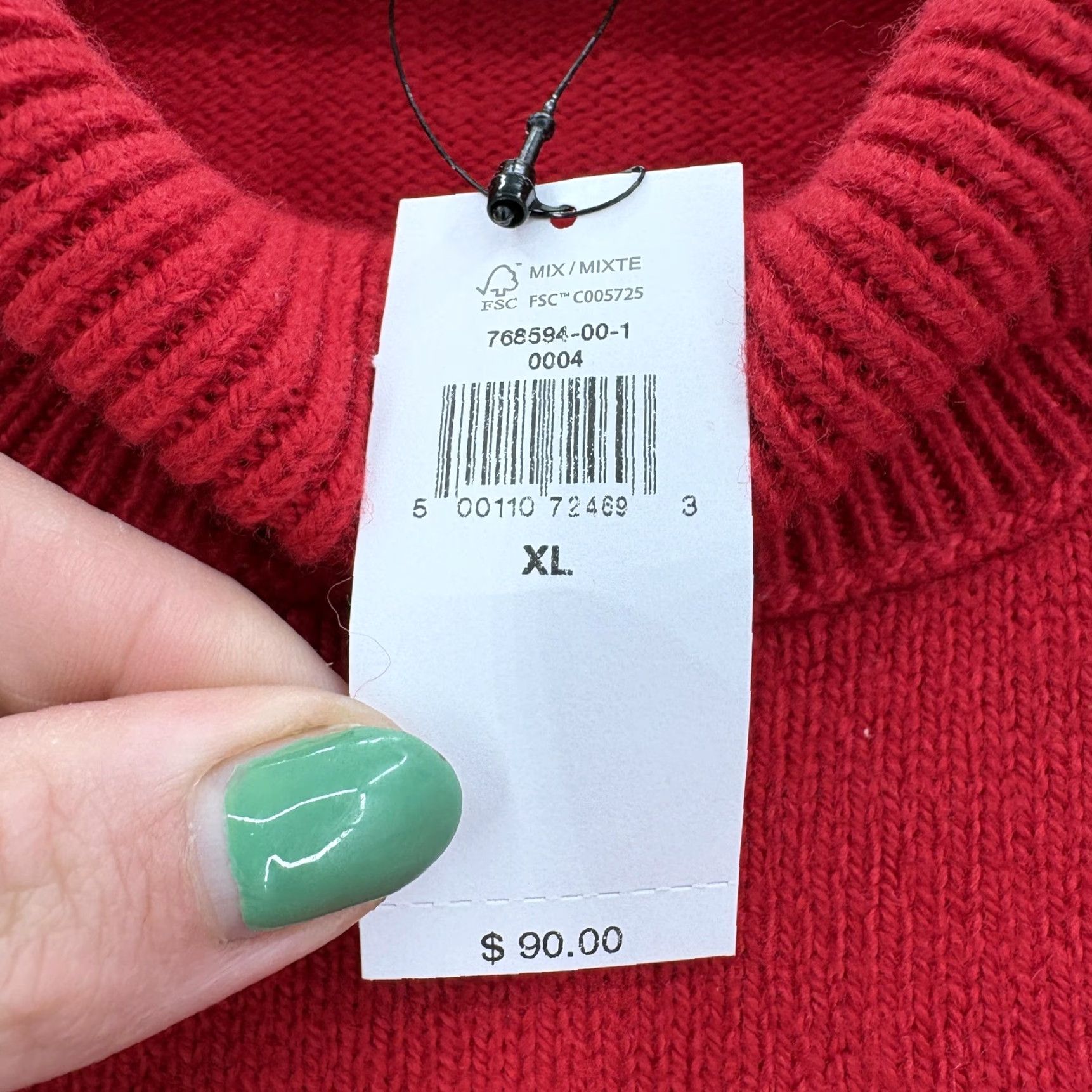Banana Republic Banana Republic Sweater Womens XL Red Mock Neck Oversized Dolman Knit Pullover Size XL / US 12-14 / IT 48-50 - 5 Thumbnail