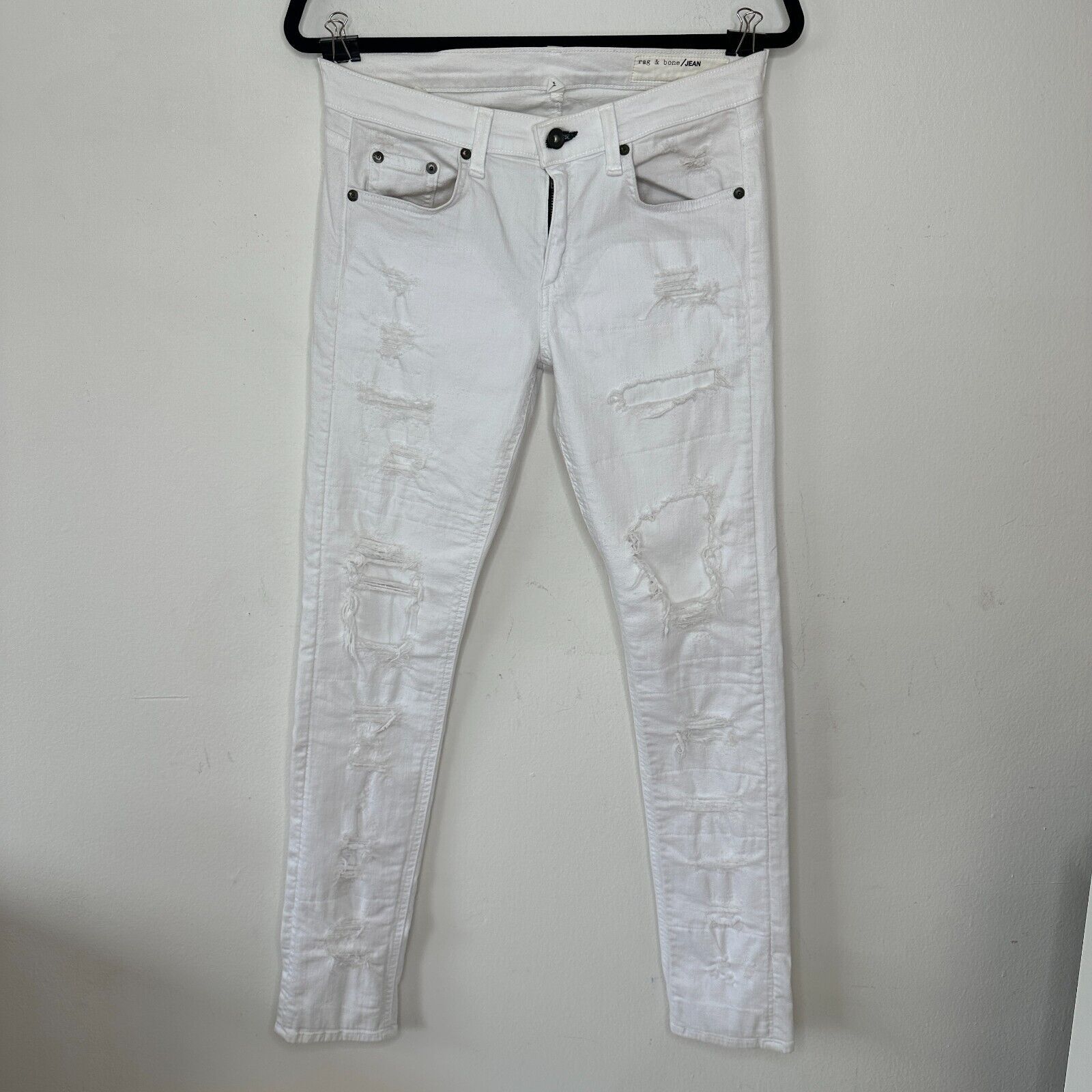 Rag & Bone rag & bone White Brigade DRE Distressed Skinny Jean Denim 28 Size 28" / US 6 / IT 42 - 1 Thumbnail