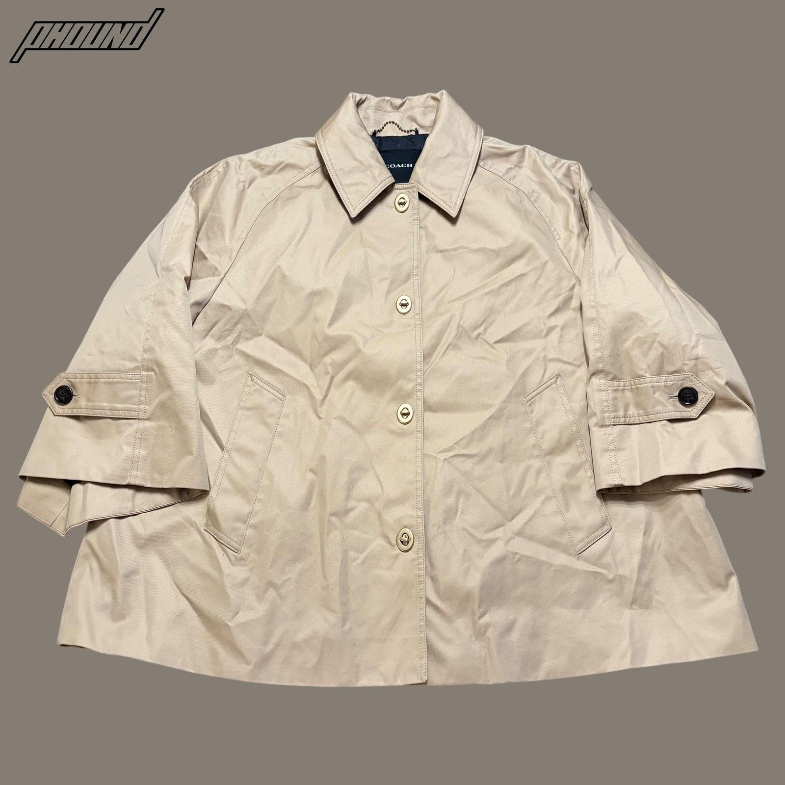 Coach Coach Trench Coat Womens M/L Beige Cotton Blend 3/4 Sleeve Size M / US 6-8 / IT 42-44 - 1 Thumbnail