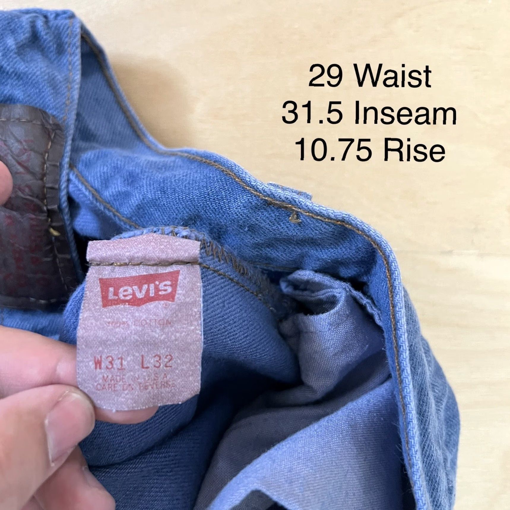 Levi's VINTAGE Levi's 501 Jeans 29 Blue 80s Denim Distressed Workwear USA Made in USA Button Jeans Mens 80s Western Distressed Leather? Size US 29 - 6 Thumbnail