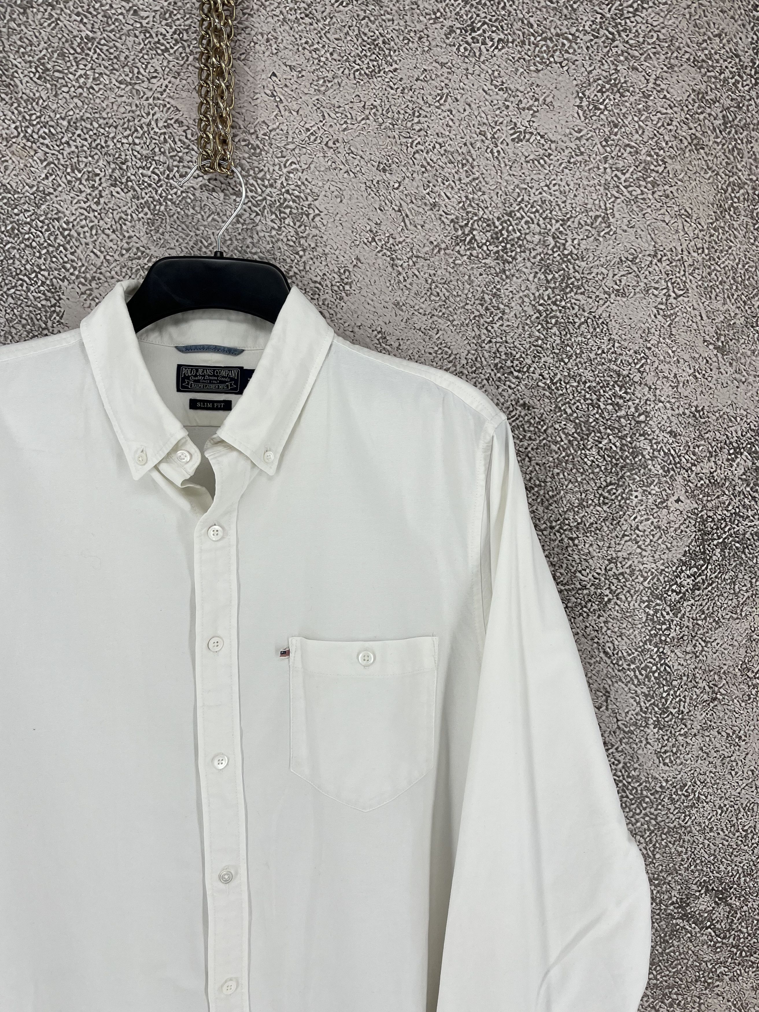 Polo Ralph Lauren Men's Jeans Company Shirt Formal Cotton Casual White Size-XL Size US XL / EU 56 / 4 - 5 Thumbnail