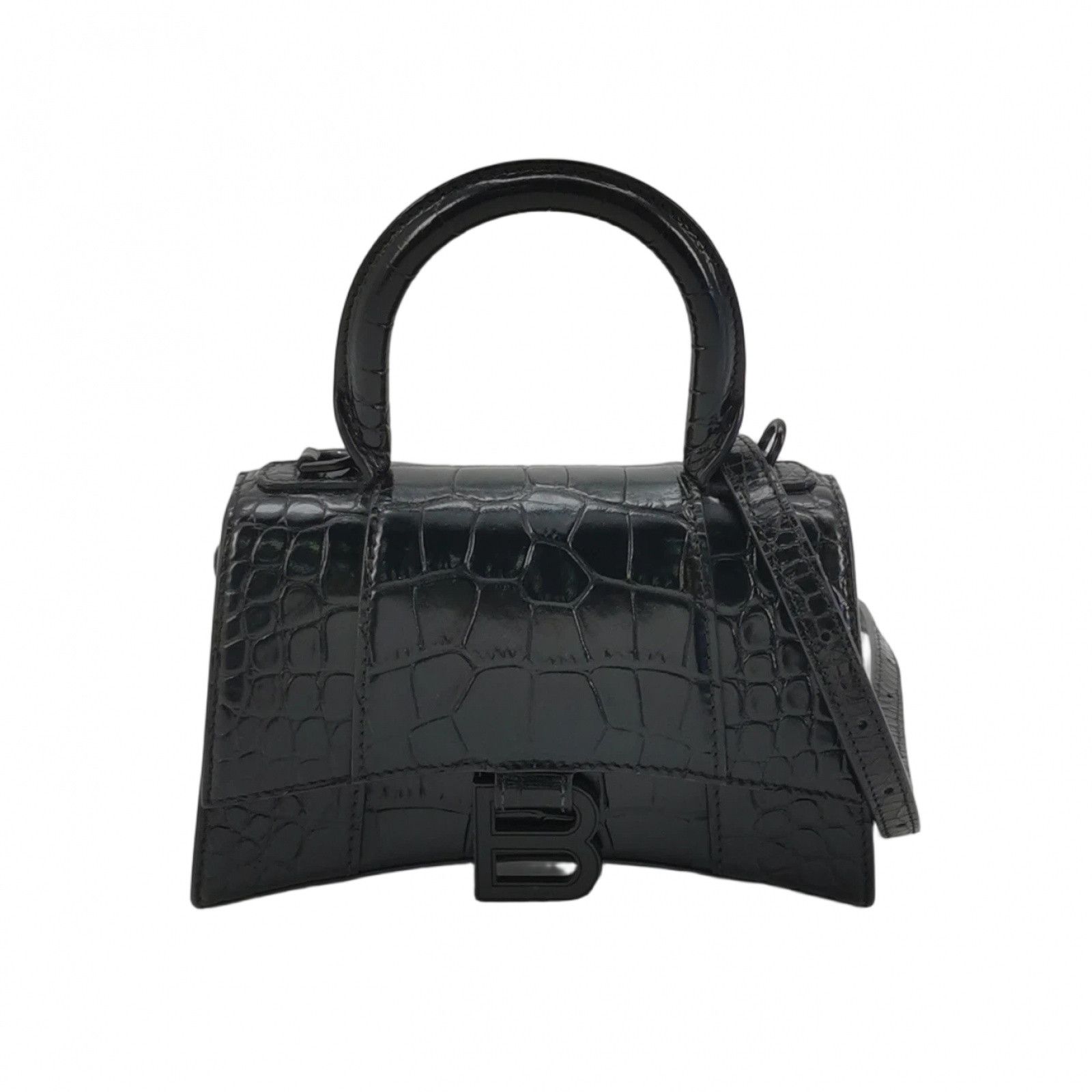 Balenciaga Balenciaga Hourglass Crocodile Effect XS Handle Bag Size ONE SIZE - 1 Thumbnail