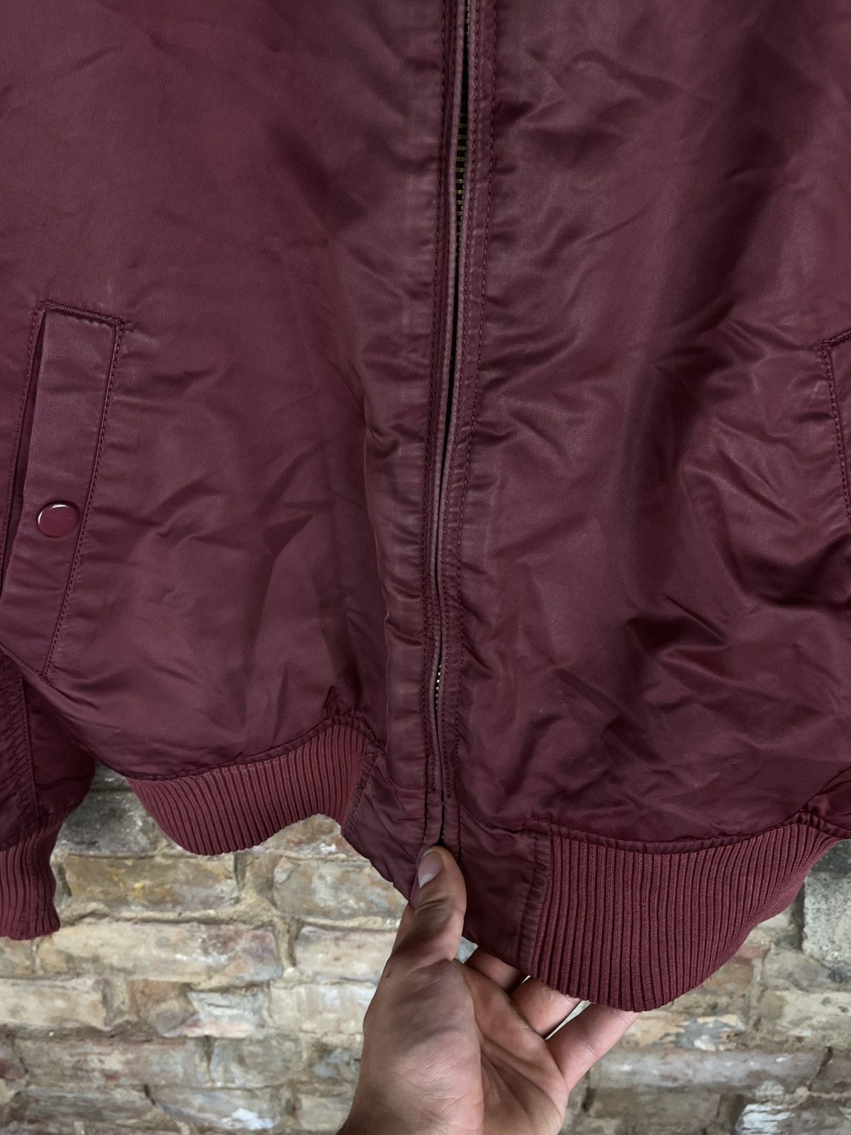 Alpha Industries Burgundy Alpha Industries Bomber Jacket 90s Vintage Size US L / EU 52-54 / 3 - 5 Thumbnail