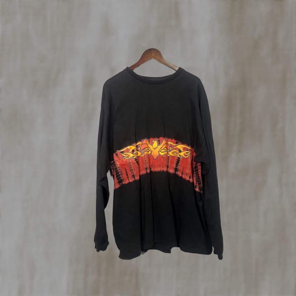 Vintage VINTAGE Extreme Limit Men's Shirt XXL Long Sleeve Crew Neck Phoenix Flame Design Black 2XL Size US XXL / EU 58 / 5 - 1 Thumbnail