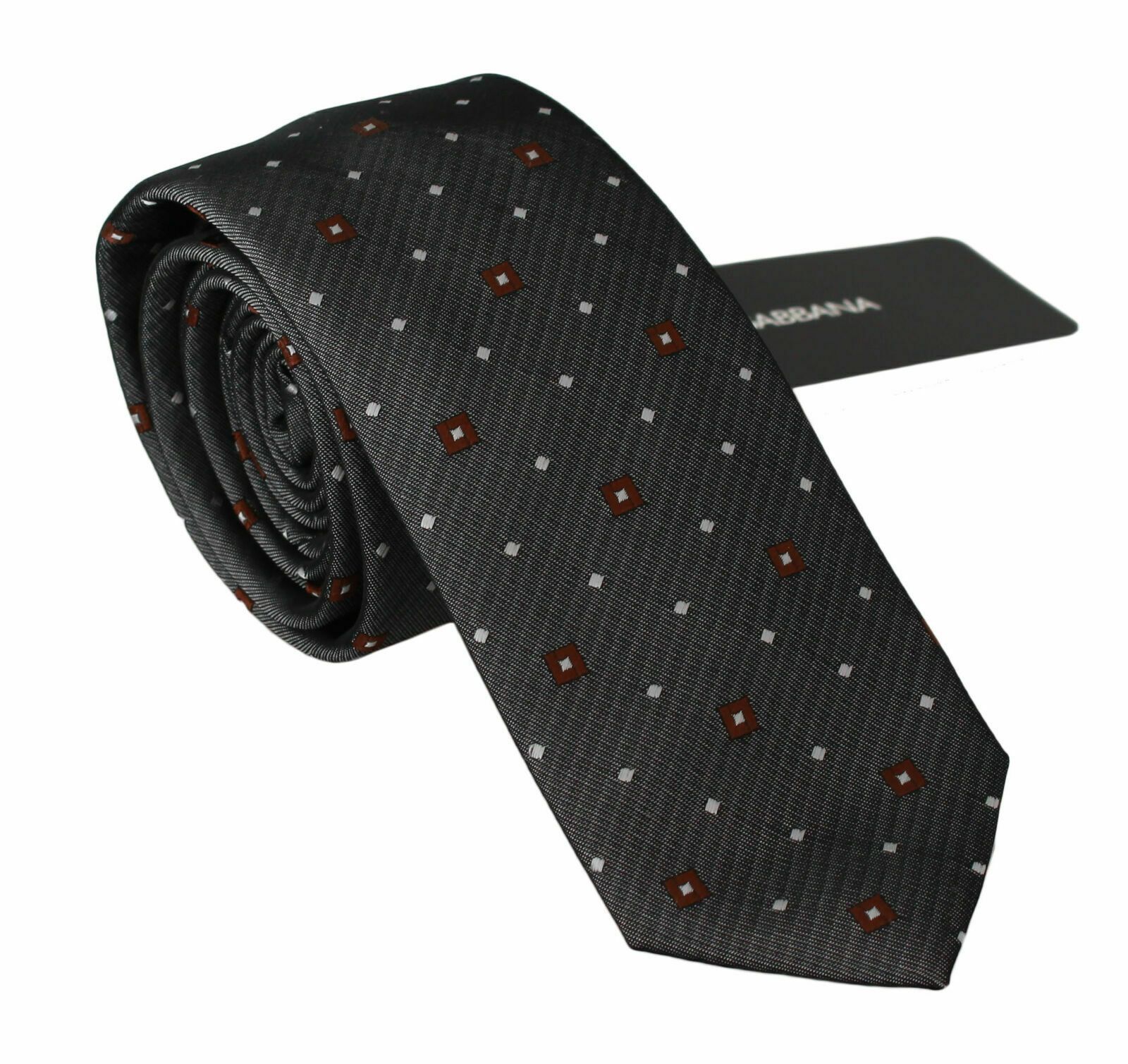 Dolce & Gabbana Elegant Gray Patterned Silk Blend Neck Men's Tie Size ONE SIZE - 1 Thumbnail