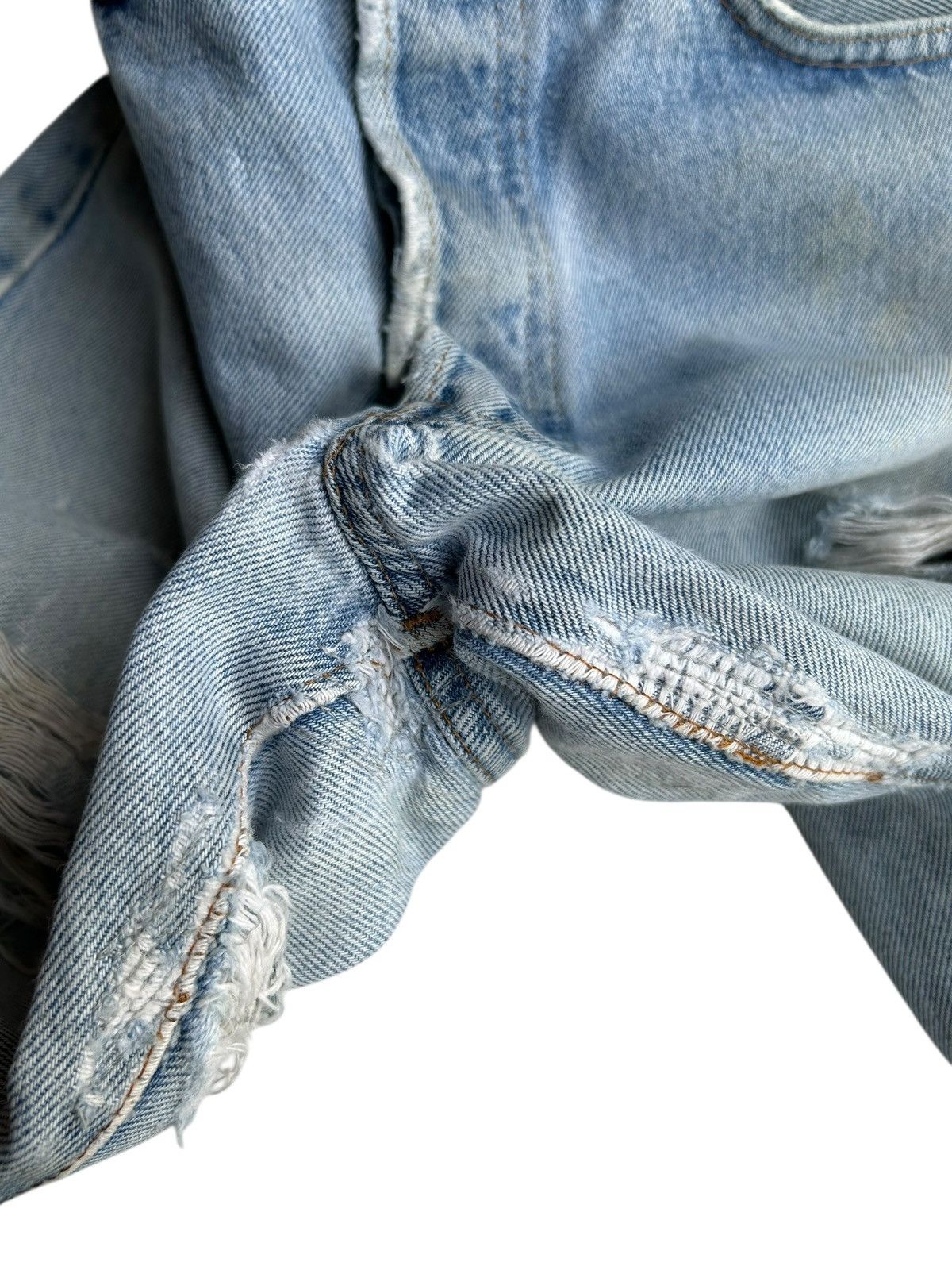 Levi's 80's THRASHED Levi's 524 Selvedge Reconstructed Repair Denim Size US 29 - 15 Thumbnail