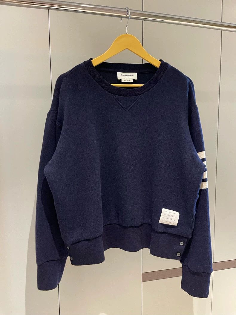 Thom Browne Thom Browne Navy Classic Stripe Sweater Size US S / EU 44-46 / 1 - 1 Thumbnail