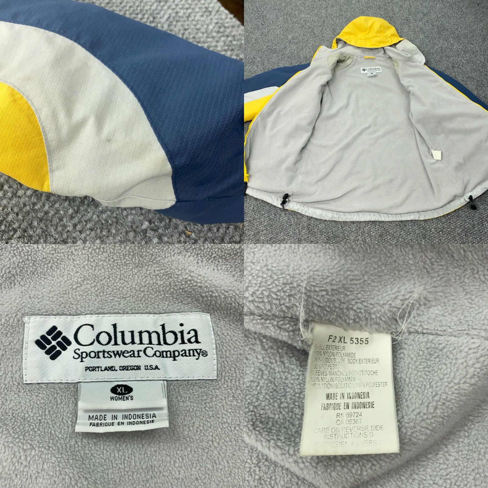 Rains VINTAGE Columbia Jacket Womens XL Yellow Nylon Wind Rain Ski Hooded Lined Size XL / US 12-14 / IT 48-50 - 8 Thumbnail